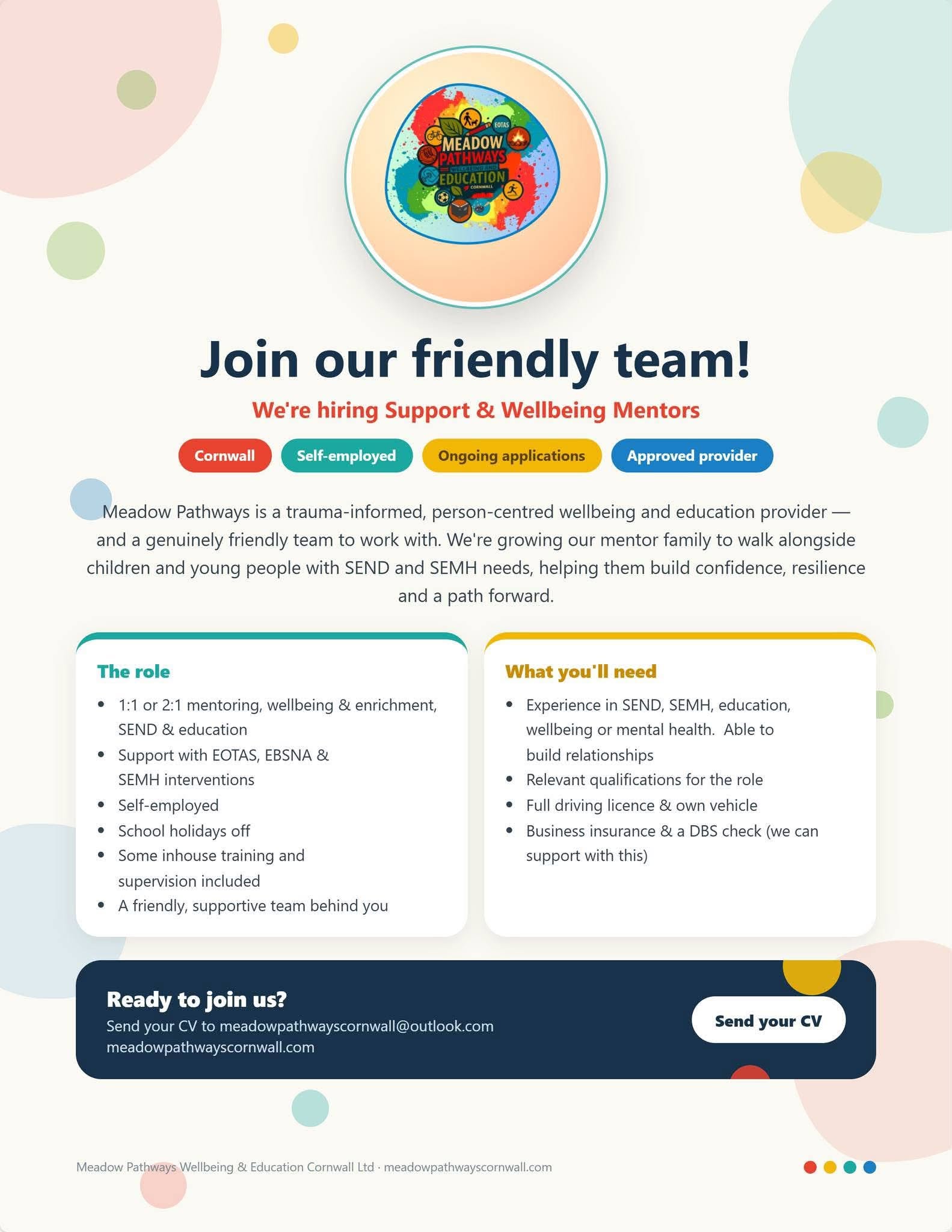 Meadow Pathways recruitment flyer